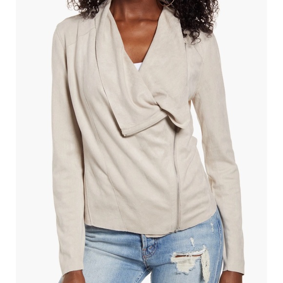 Blank NYC Soft Gray Women's Small Draped Suede Blazer GUC - Picture 1 of 12